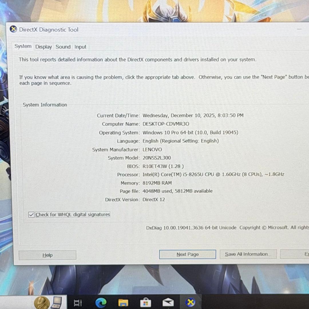 ThinkPad L390｜Core i5｜8GB｜SSD 256GB｜