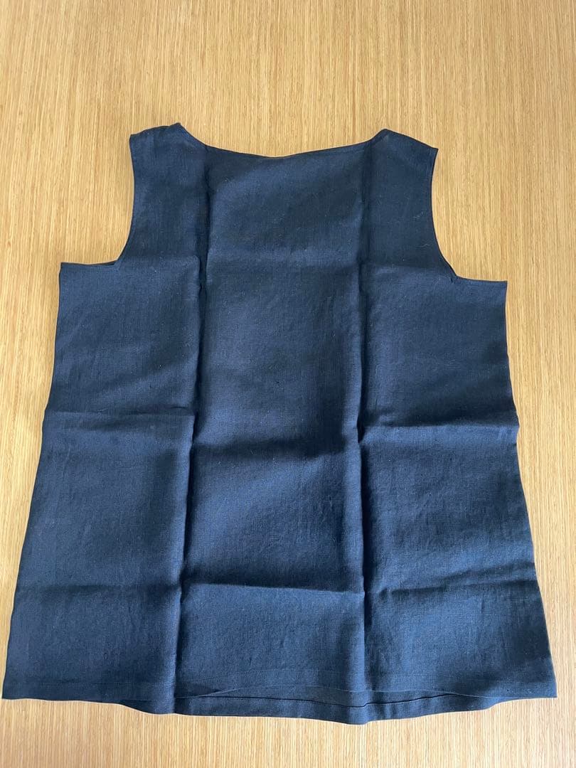 wafu. リネンタンクトップ　よしタンクNEO ／ 黒色 p005d-bck1
