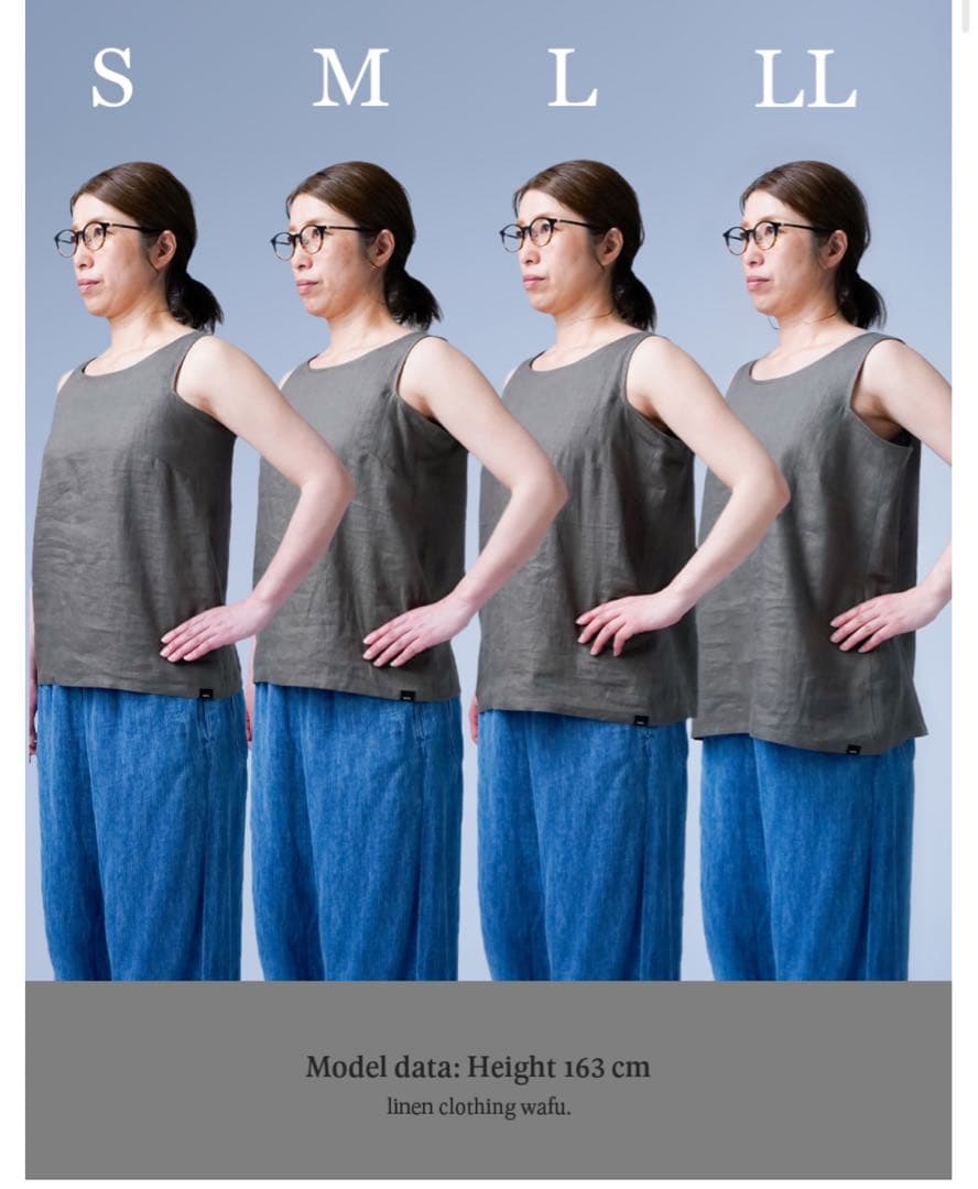 wafu. リネンタンクトップ　よしタンクNEO ／ 黒色 p005d-bck1