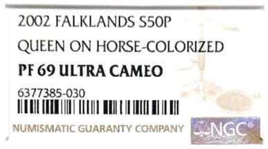 2002 ゴールデンジュビリー 馬上の女王 P50銀貨 NGC PF69UC