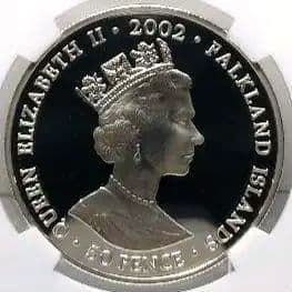 2002 ゴールデンジュビリー 馬上の女王 P50銀貨 NGC PF69UC