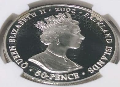 2002 ゴールデンジュビリー 馬上の女王 P50銀貨 NGC PF69UC