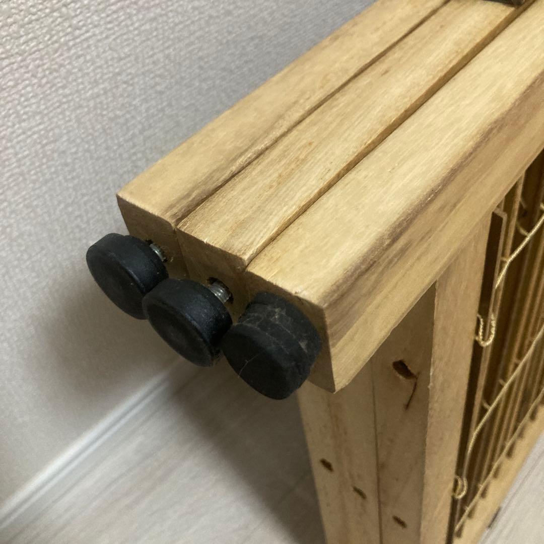 パーテーション　3連　木製　ブラインド機能付き　和風　目隠し