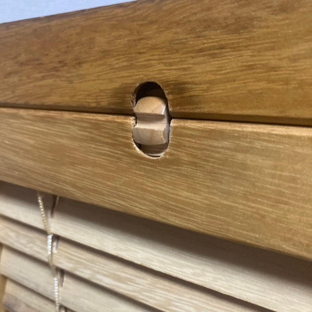 パーテーション　3連　木製　ブラインド機能付き　和風　目隠し