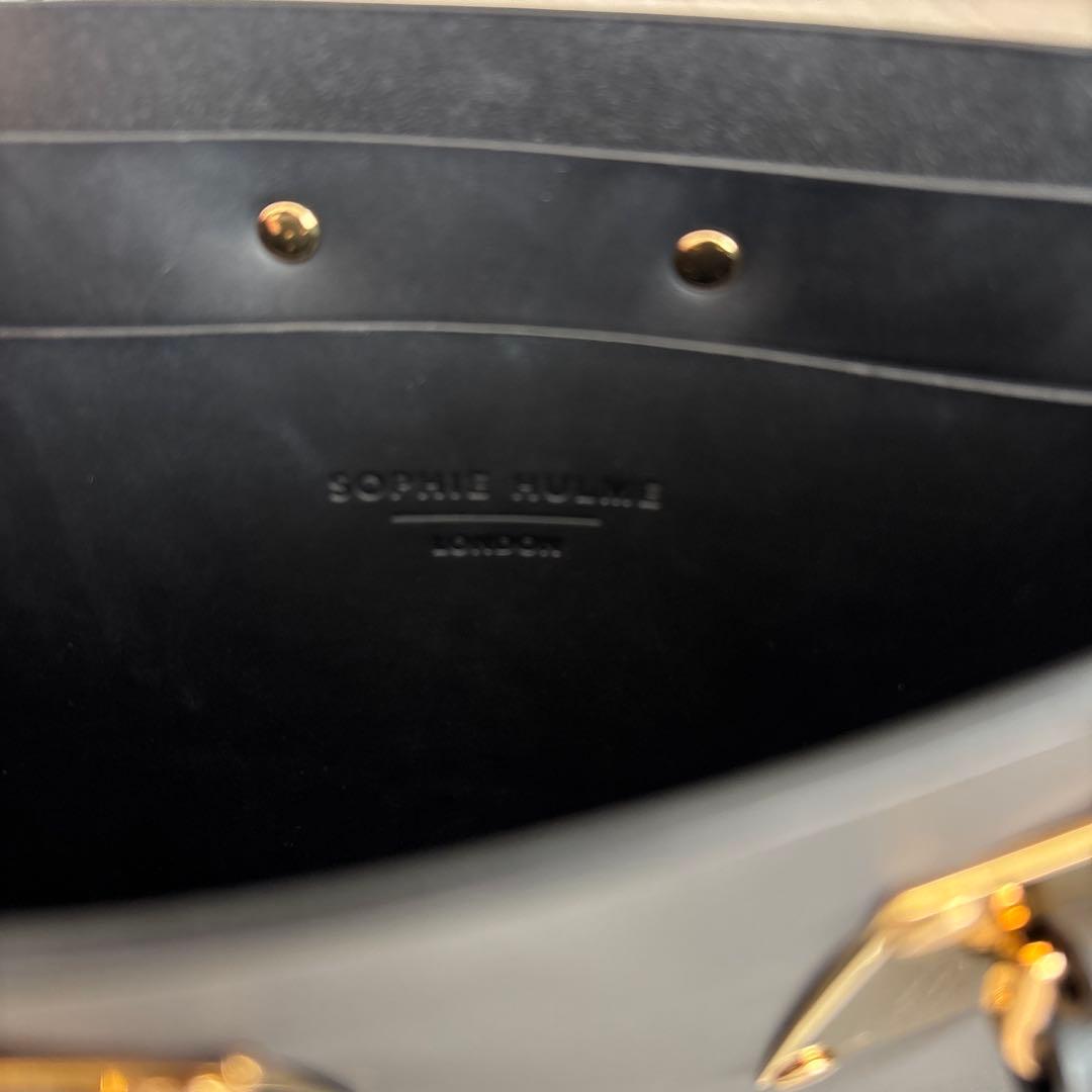 SOPHIE HULME 黒 レザーハンドバッグ ストラップ付き