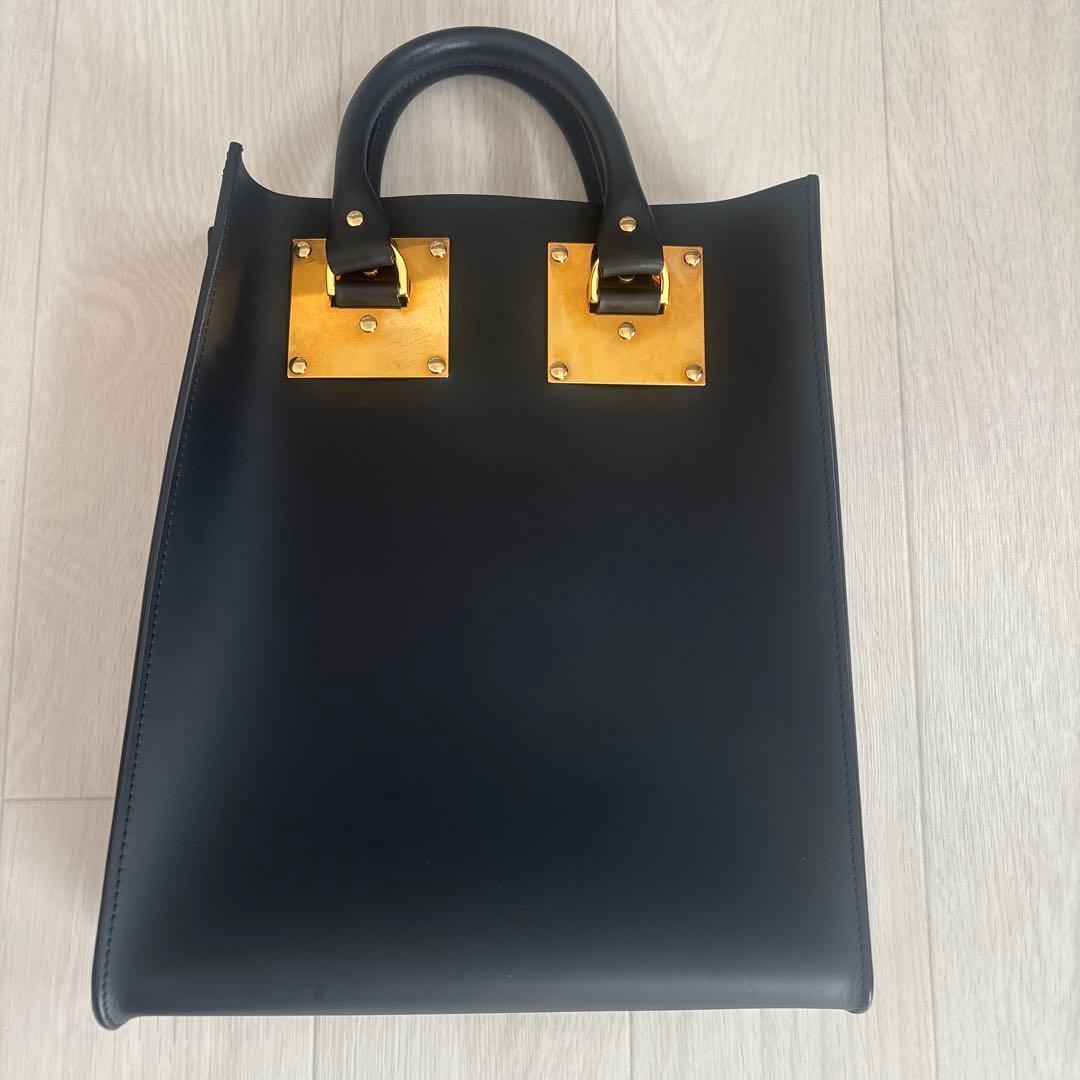SOPHIE HULME 黒 レザーハンドバッグ ストラップ付き