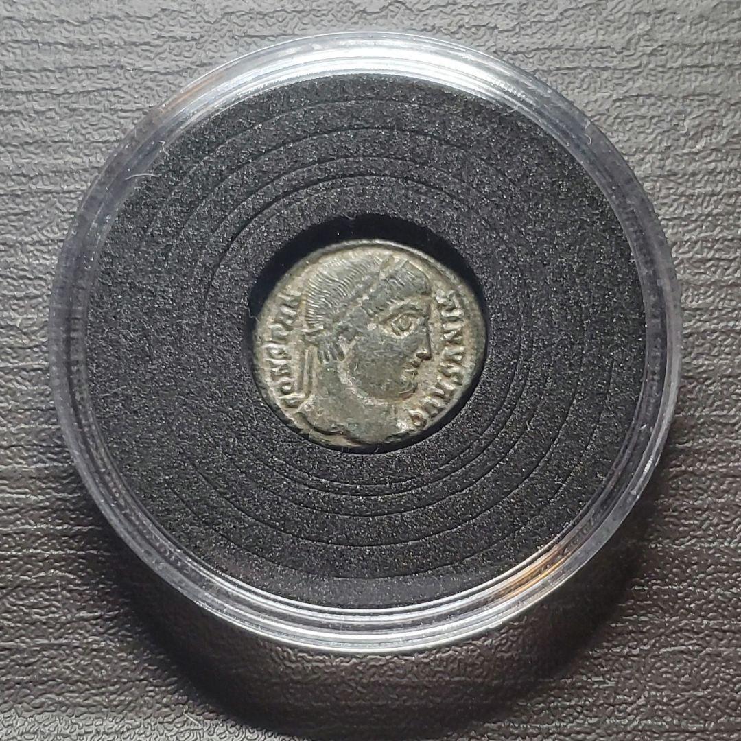 ローマ帝国 コンスタンティヌス大帝 フォリス 銀メッキ銅貨 古代 