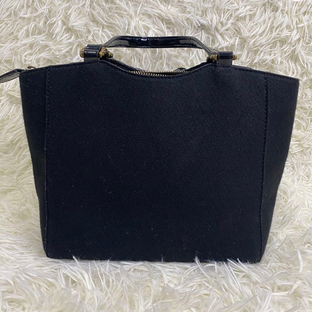 【★銀猫★】ANNA SUI 2way ハンド ショルダーバッグ ブラック