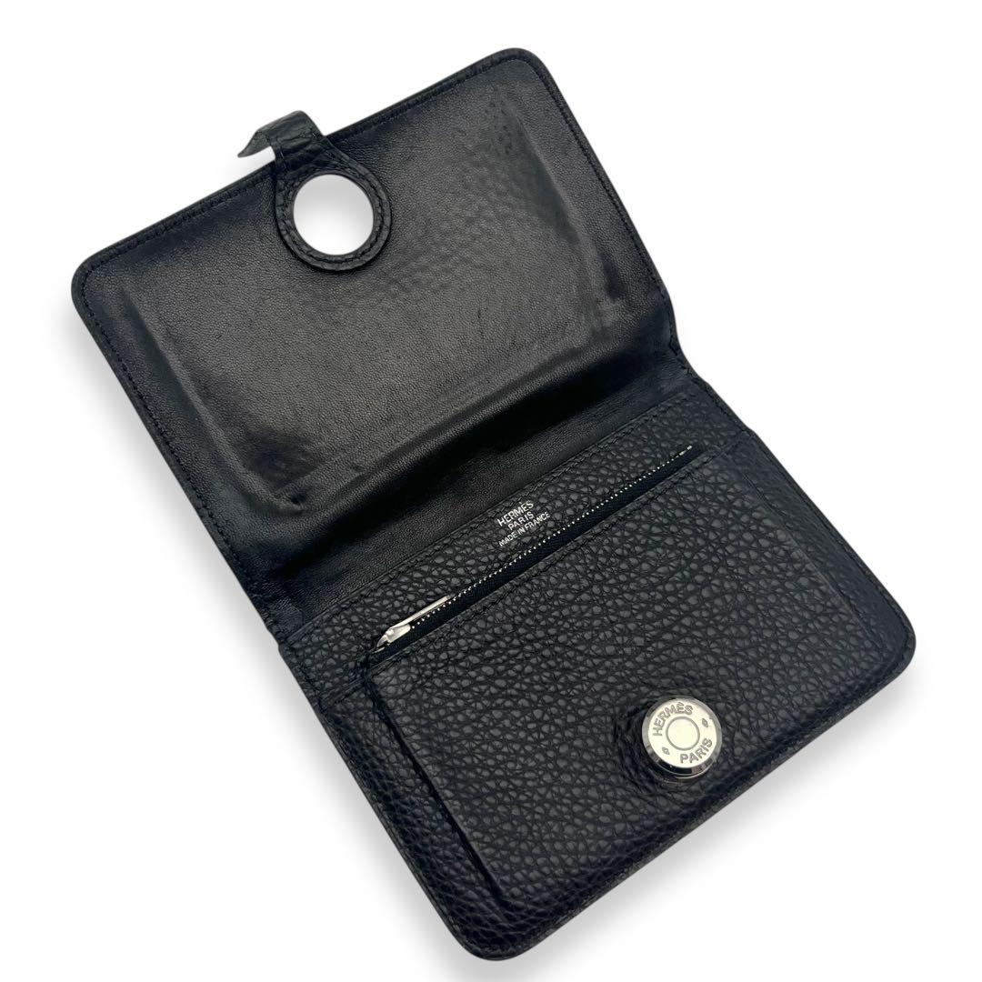 【美品】エルメス　トゴ　ドゴンコンパクト　折財布　ミニ財布　黒　ブラック　759