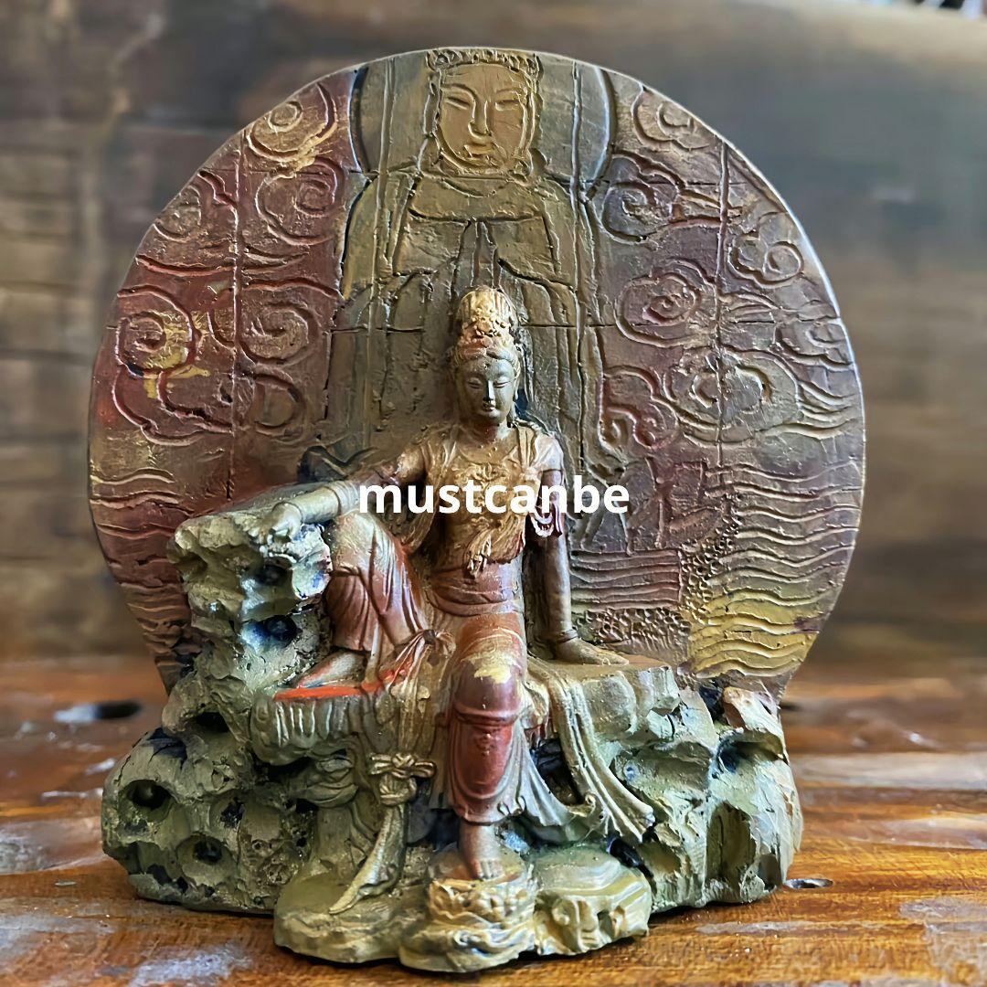 仏教美術 仏像 水月観音像 茶台 茶室 文机 仏堂 装飾品 工芸品 置物