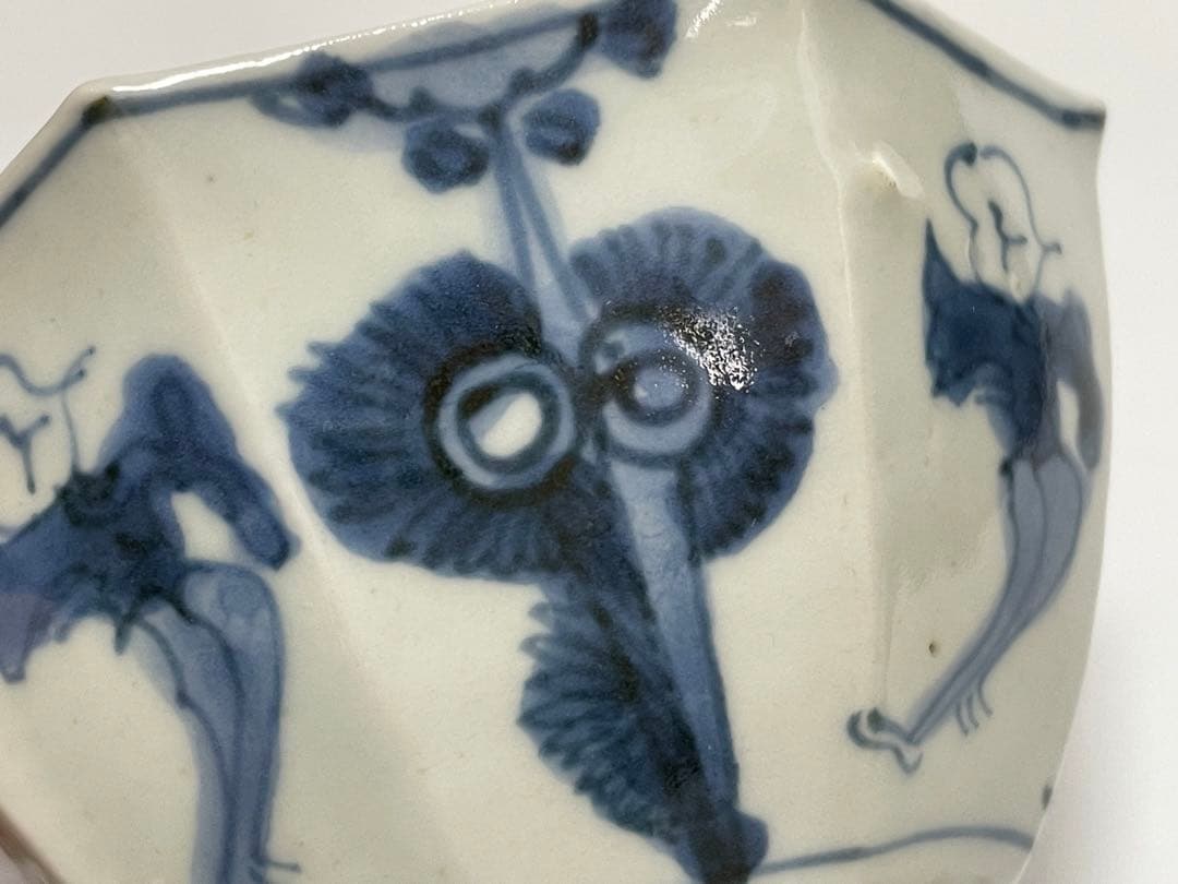 アンティーク　骨董　古伊万里　染付　唐子図　八角　向付　蕎麦猪口　小鉢