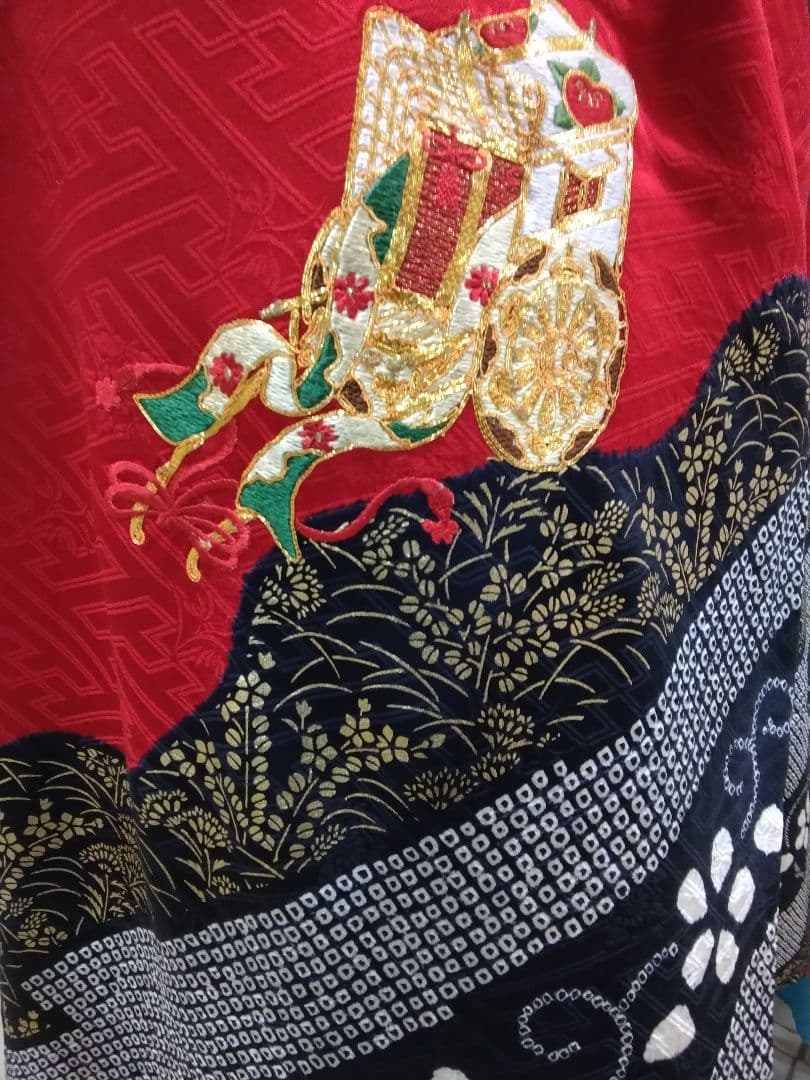 振袖フルセット、正絹絞り成人式、重ね衿帯揚げ帯締め、京うるし箔袋帯、襦袢