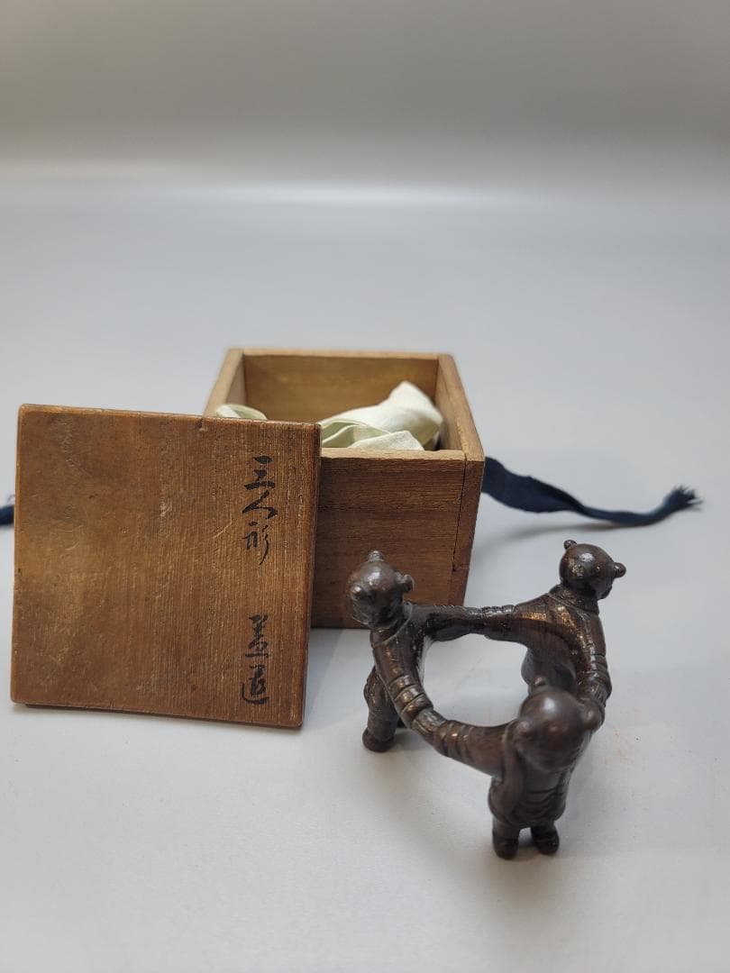 茶道具 古銅 三唐子 蓋置 骨董品 古美術