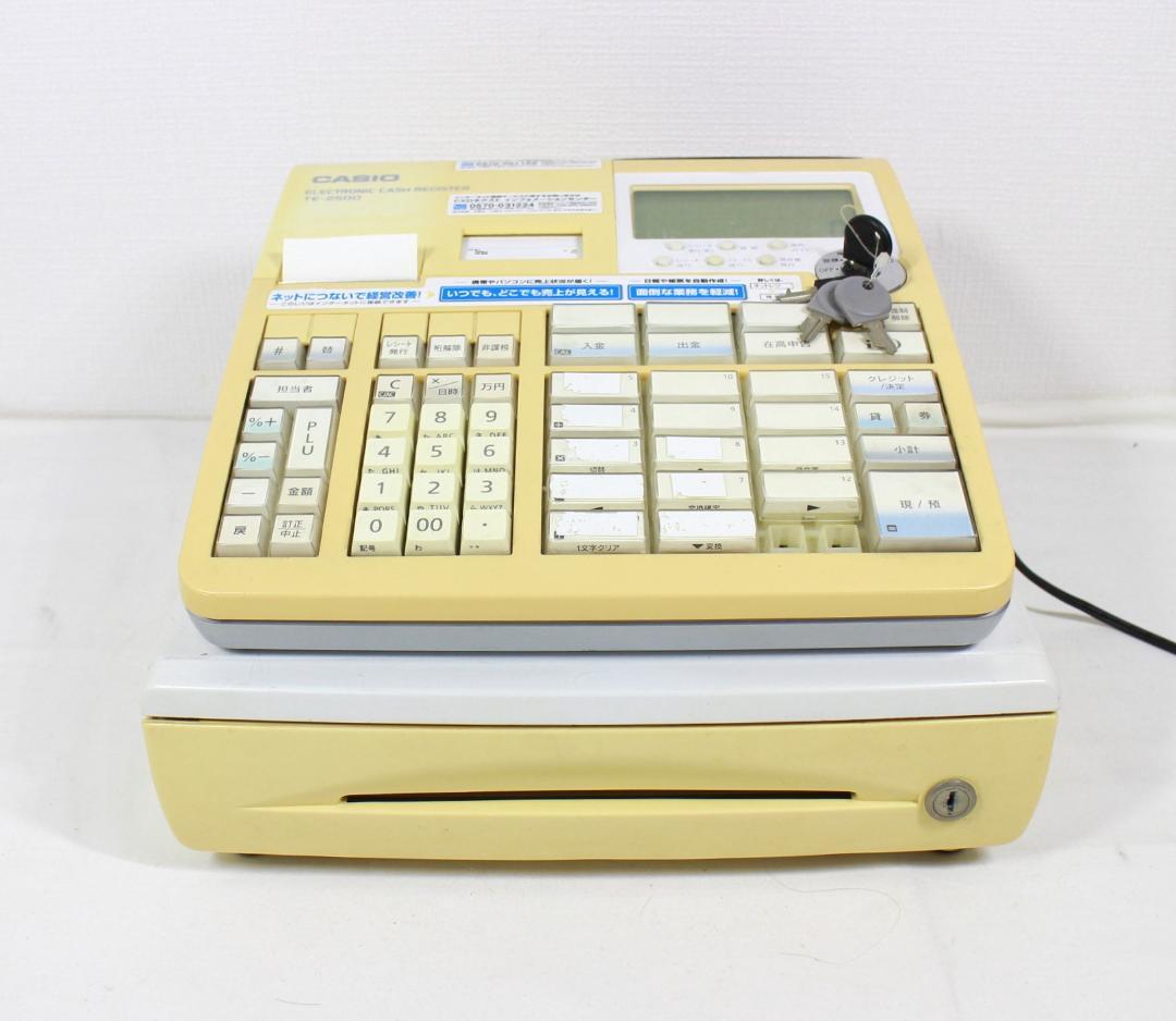 CASIO TE-2500 カシオ　レジスター ペーパー 取説付　動作OK