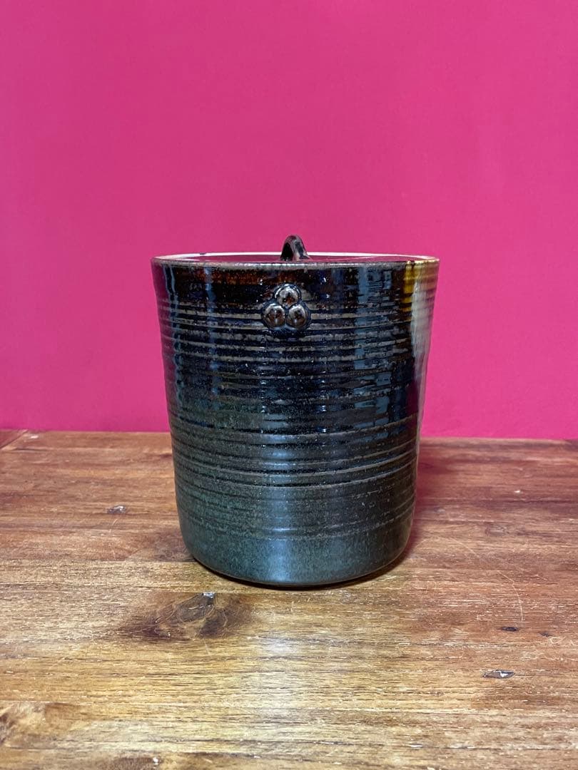 淡海ぜぜ 陽炎園 岩崎新定 膳所焼 耳付水指古膳所写耳付水指裏千家十五代鵬雲斎