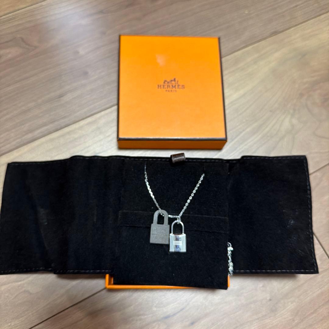 HERMES シルバー ロックネックレス