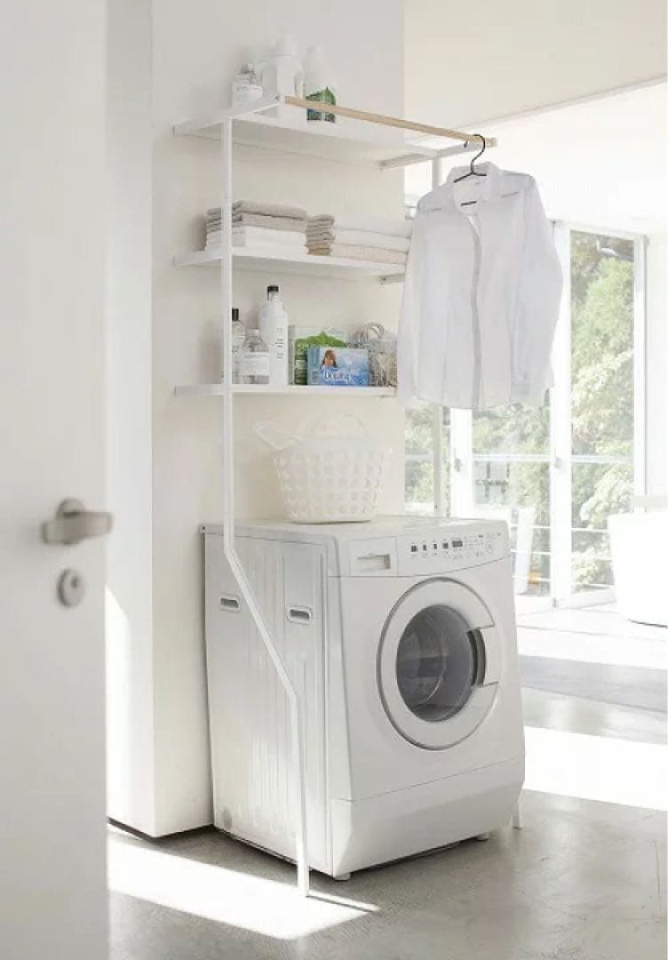 TOWER、山崎実業、ランドリーシェル、ランドリーラック、ホワイト