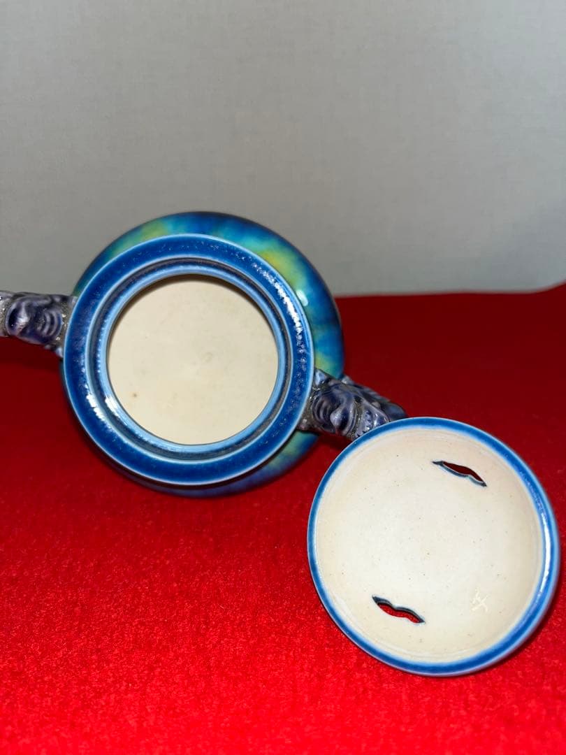 人間国宝 柳雨軒 三代 徳田八十吉(正彦銘) 彩釉 香炉 管理T294