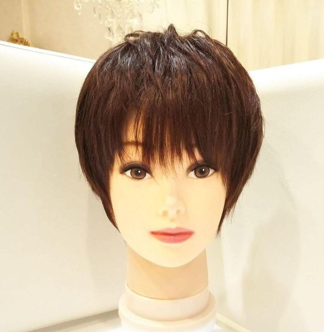 人毛100%総手植え地肌✨増田貴久❣️艶髪！束感クール✨美人ショート✨ストレート