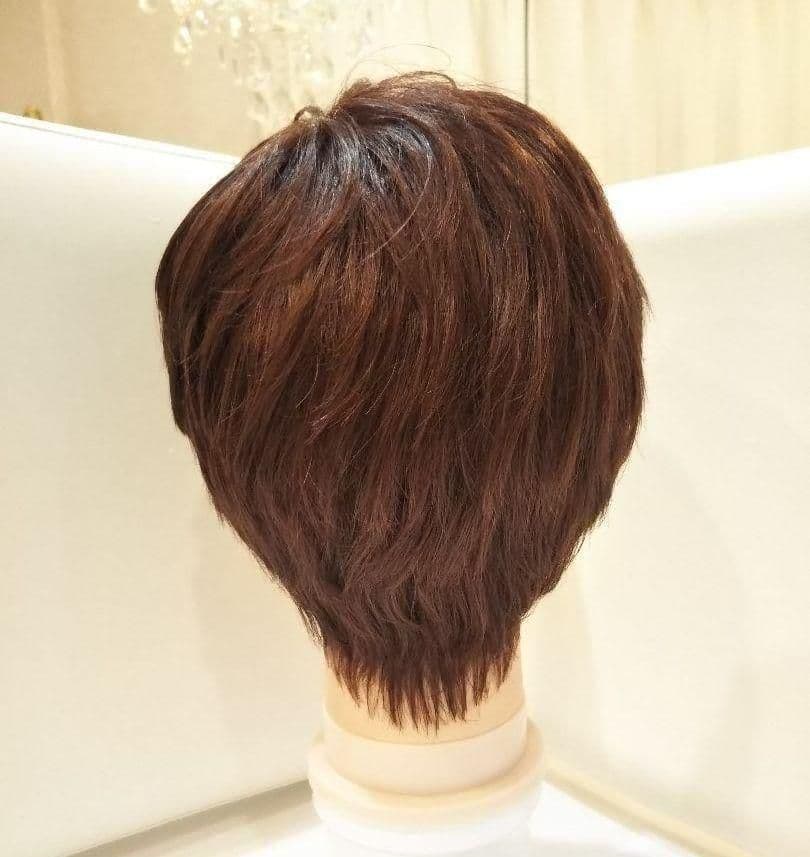 人毛100%総手植え地肌✨増田貴久❣️艶髪！束感クール✨美人ショート✨ストレート