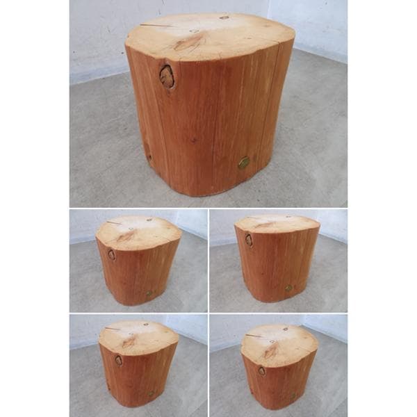 展示品■カルデサックジャパン■ヒバ■丸太スツール/サイドテーブル■青森ヒバの丸太