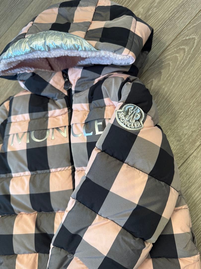MONCLER フード付きダウン チェック モンクレールキッズ モンクレ ダウン