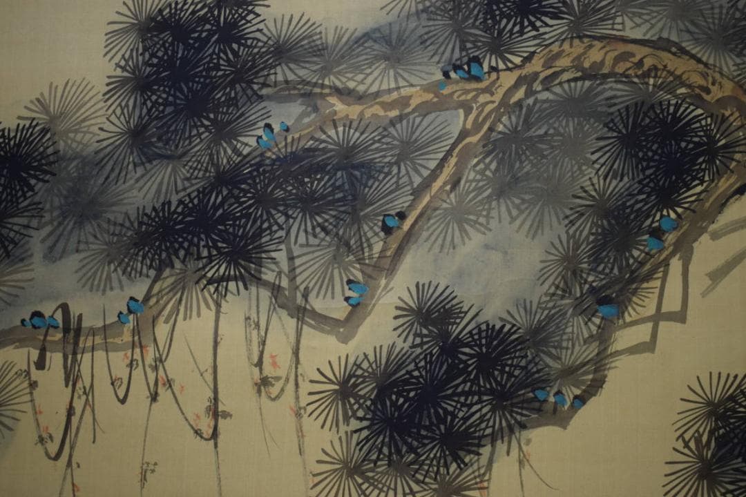 不詳/作者不詳/松に双鶴図/中国画/大幅/布袋屋掛軸HJ-973