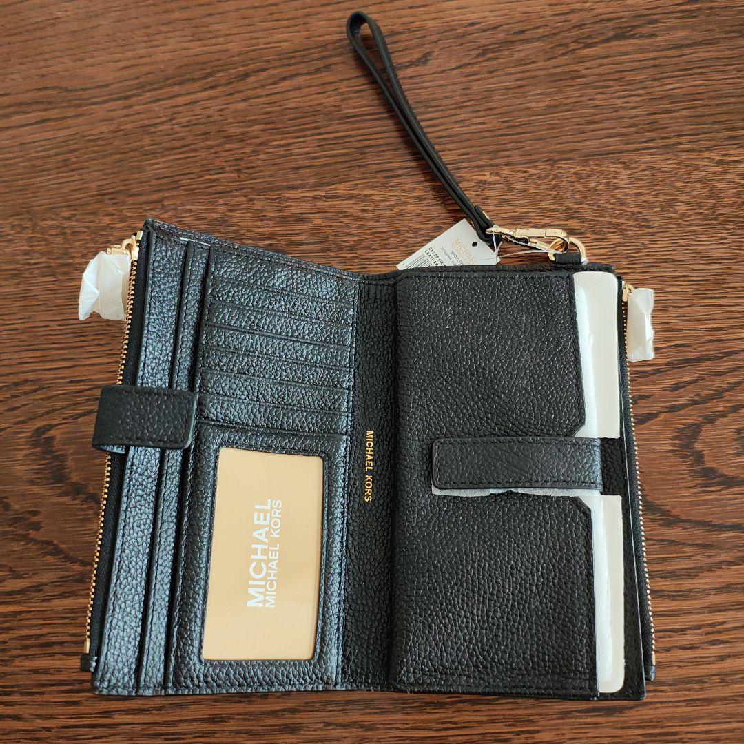 【新品・未使用】MICHAEL KORS ブラックレザー長財布 リストレット