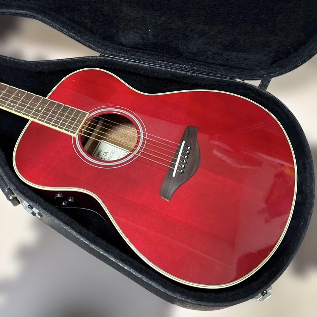 YAMAHA FS-TA レッド アコギ トップ単板（訳あり）ハードケース付き
