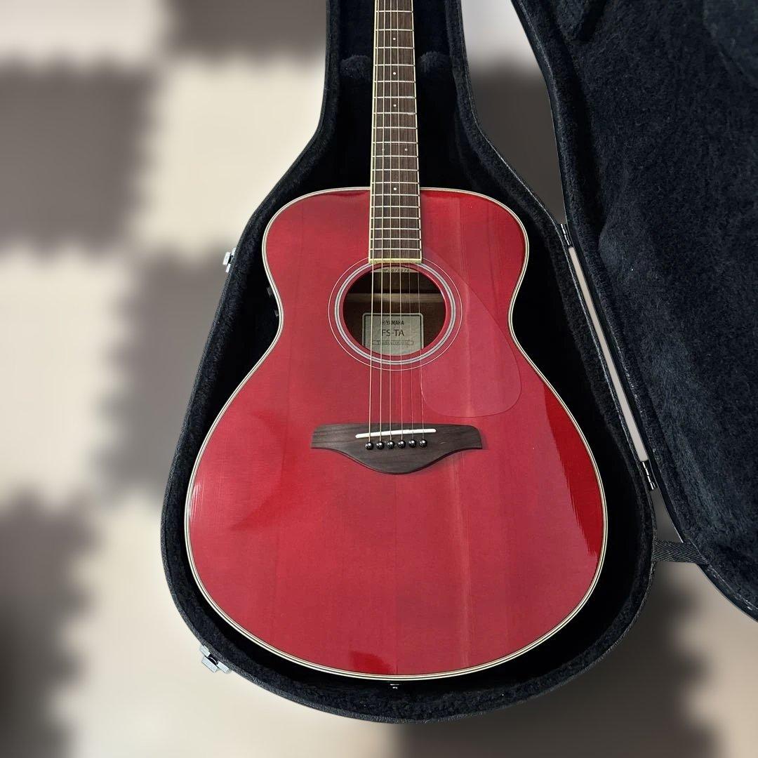 YAMAHA FS-TA レッド アコギ トップ単板（訳あり）ハードケース付き