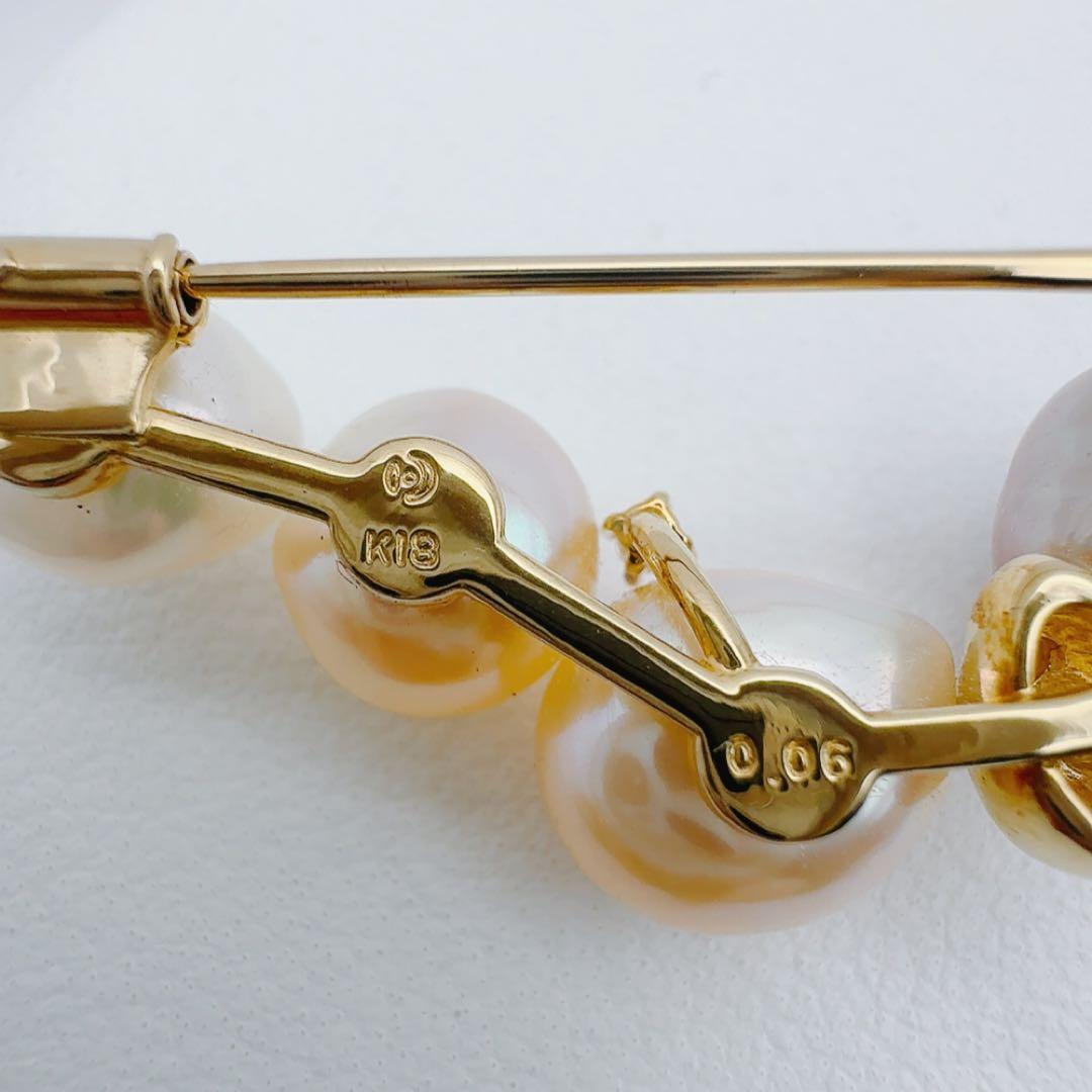 田崎真珠　白蝶バロックパールブローチk18