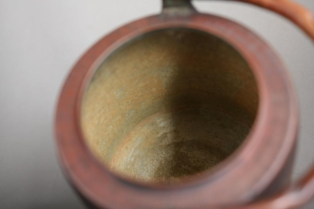 希少　槌目加工、打ち出し紋様入り銅製ヤカン　茶道　薬缶　やかん