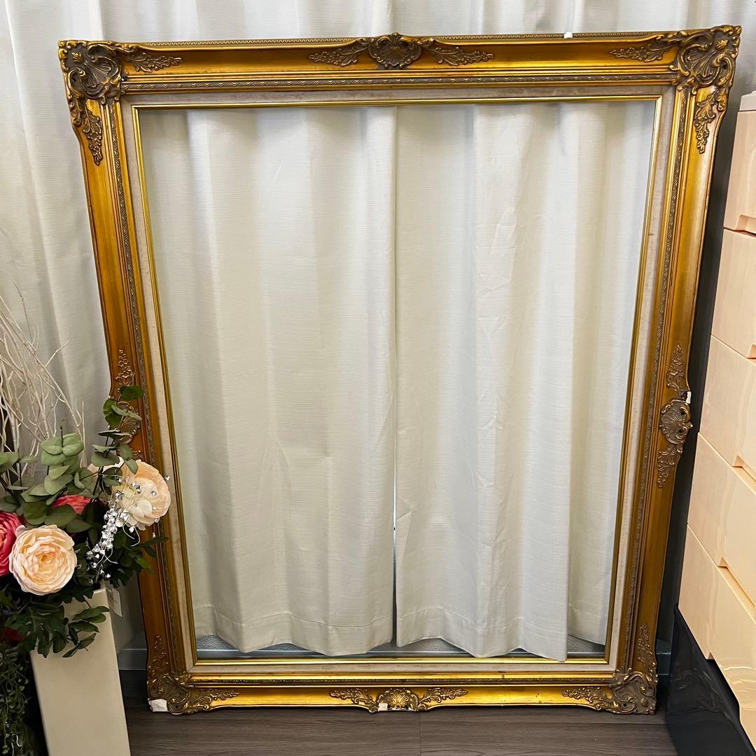【希少】1m超え！賃貸OK巨大ゴールドフレーム 額縁 アンティーク仕上げ