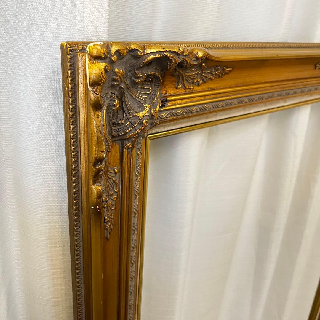 【希少】1m超え！賃貸OK巨大ゴールドフレーム 額縁 アンティーク仕上げ