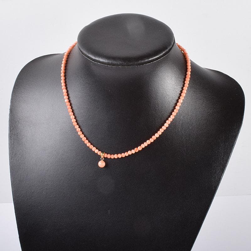 珊瑚　サンゴ　ネックレス　Ｋ18金具　箱付　D　4712