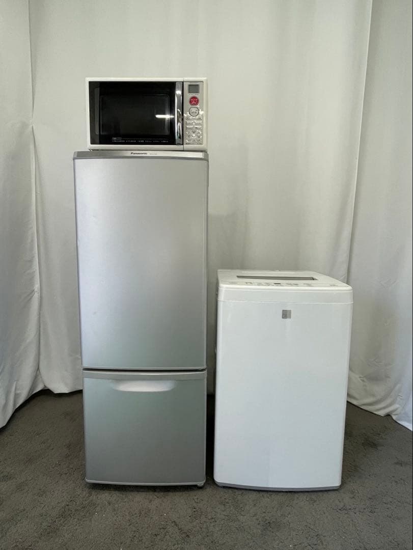 ★207 一人暮らし 家電3点セット 冷蔵庫 洗濯機 電子レンジ 設置無料 安い