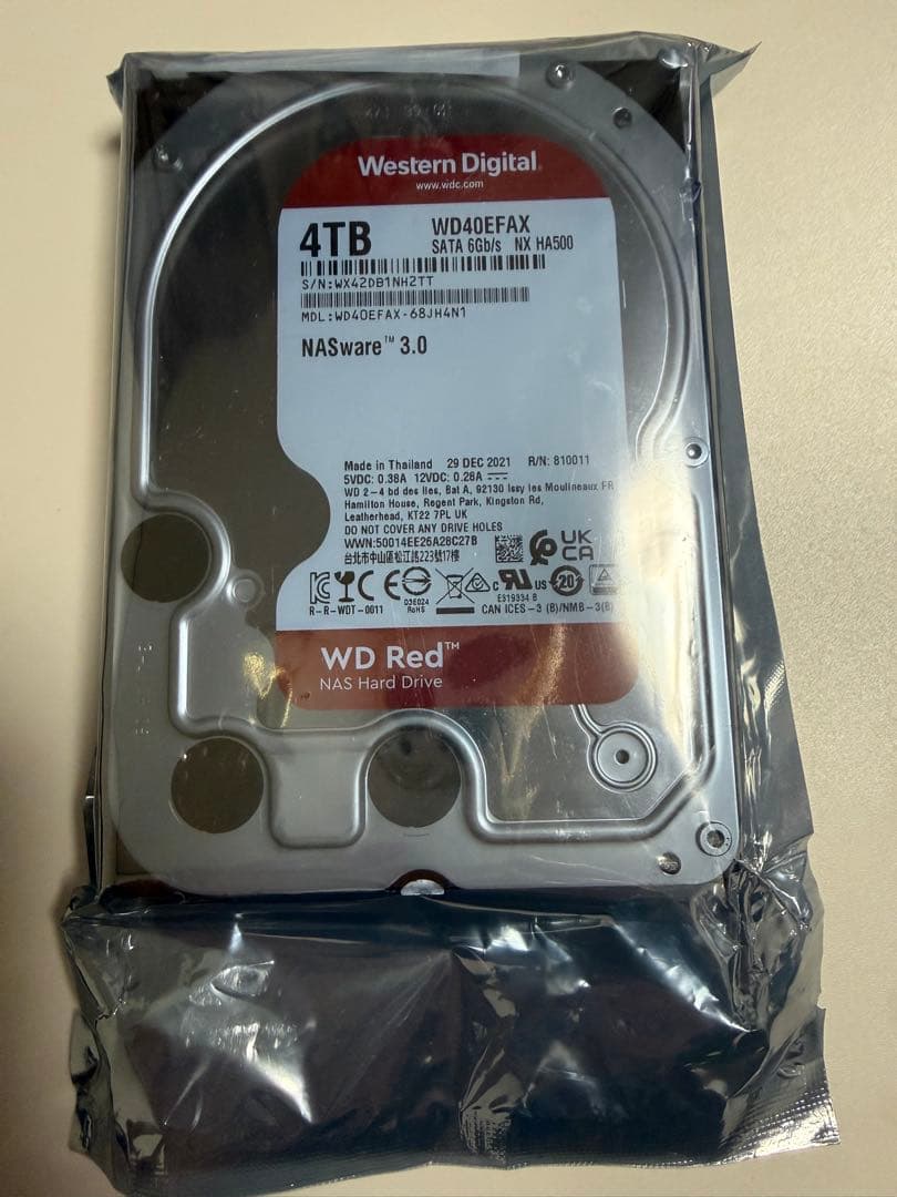 内蔵型ハードディスクドライブ Western Digital WD Red 4TB HDD