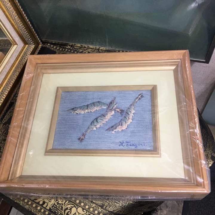 絵画 エビ 海老 シャコ？