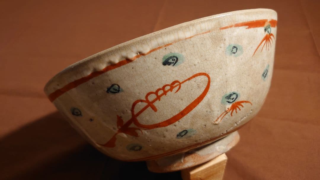 古九谷　九谷焼　赤絵　春日山窯　木米　金城春日山　蔵出し　菓子鉢　１客