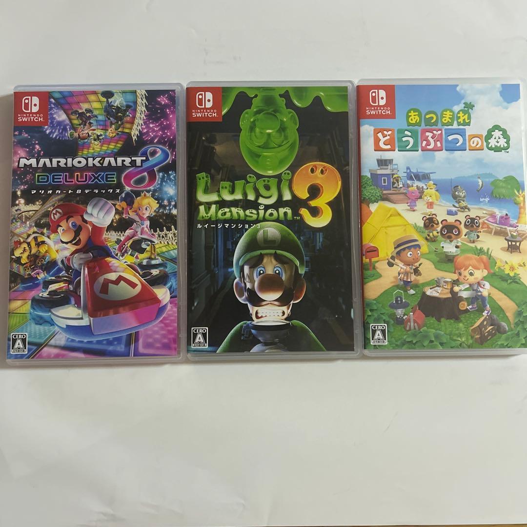 美品　マリオカート8 デラックス ルイージマンション3 あつまれ どうぶつの森