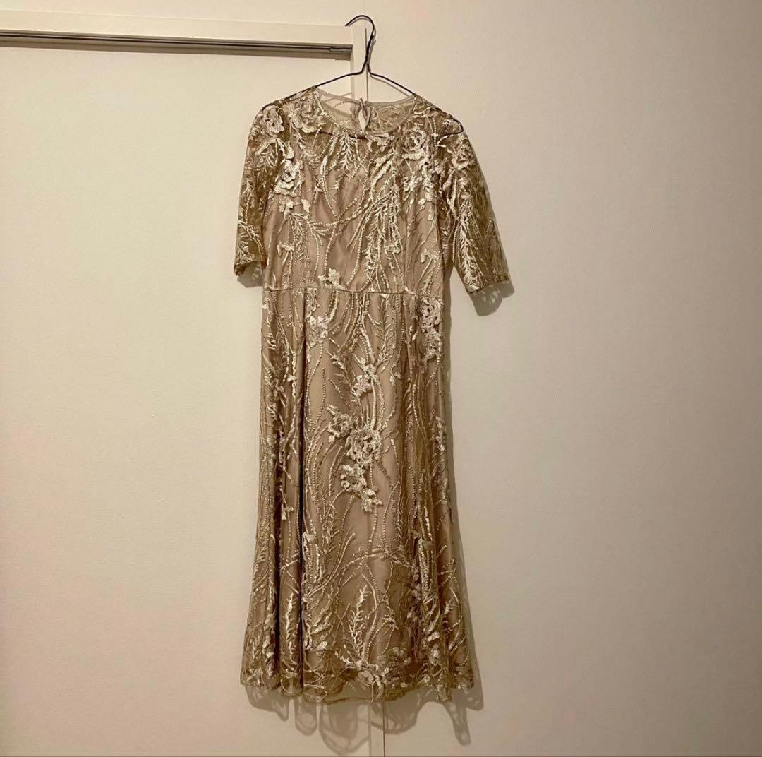 【匿名配送】総レース バックリボン 結婚式 パーティードレス 同窓会 二次会