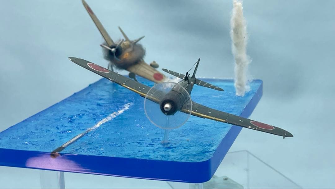 雷撃する九七艦攻　ジオラマ　レジン