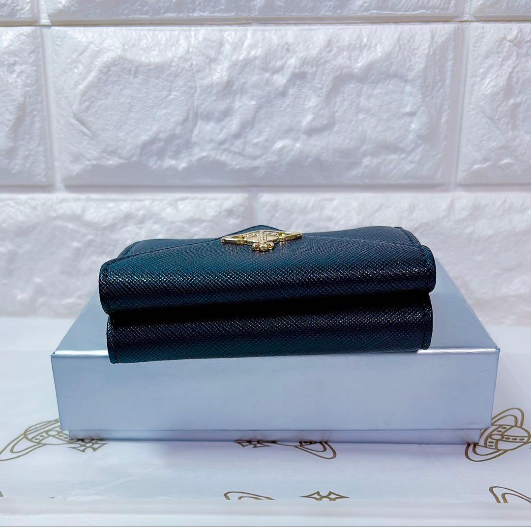 【新作‎ショッパー付】Vivienne Westwood 3つ折り財布 ブラック