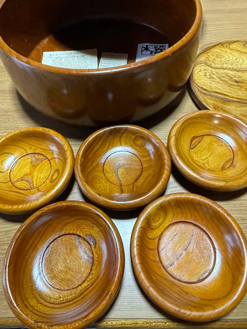 希少‼️ 欅　茶びつ　茶托　小盆セット