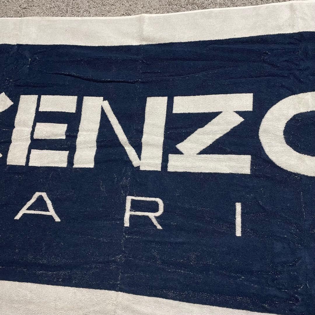 【未使用】KENZO バスタオル（ビーチタオル） 大判 ネイビー ホワイト