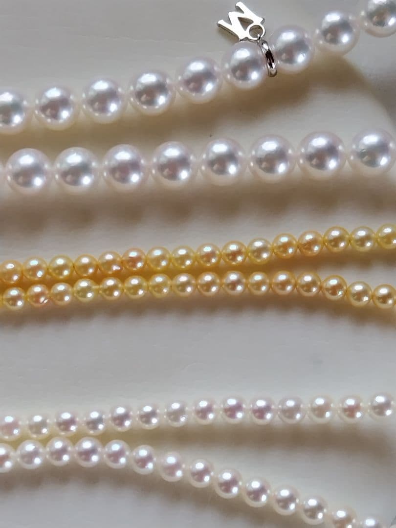 K18 アコヤ真珠ベビーパールネックレス　シャンパンカラー〜ゴールド