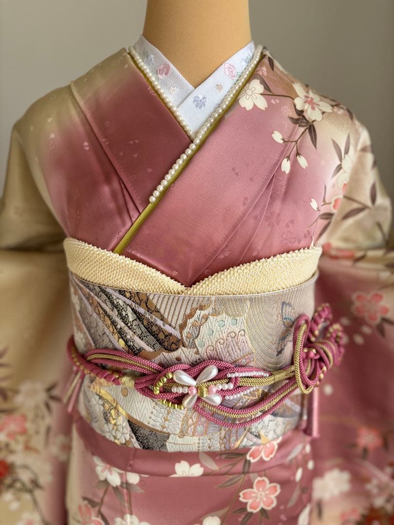 まちゅ　振袖フルセット（７点） 正絹振袖　正絹袋帯　成人式