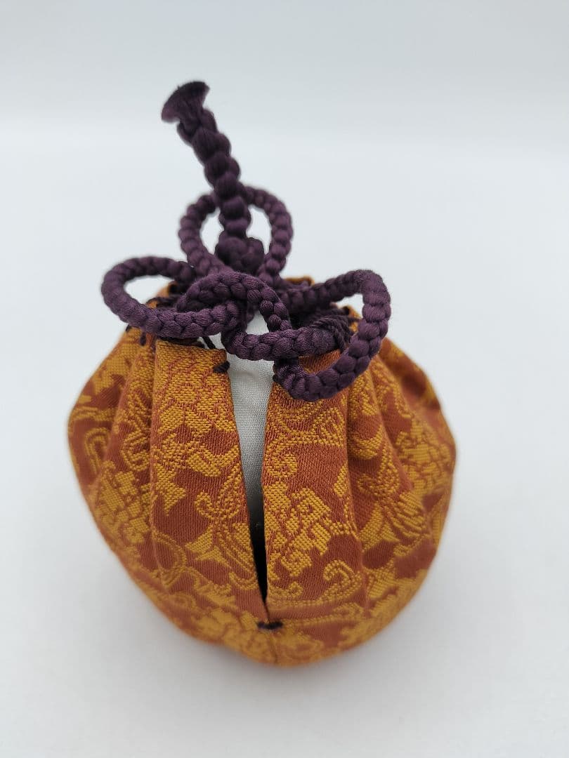 a979 膳所 茄子茶入 久田尋牛斎宗匠箱書 淡海陽炎園 小牡丹唐草金襴 木箱