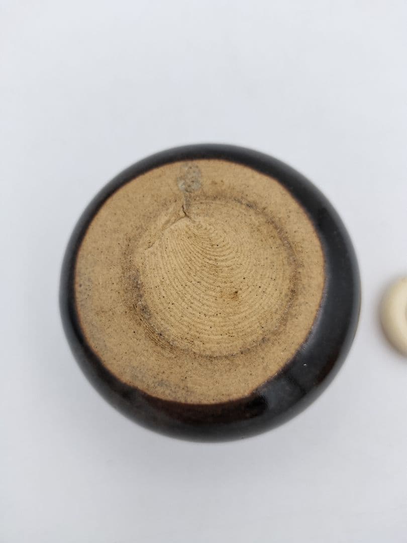 a979 膳所 茄子茶入 久田尋牛斎宗匠箱書 淡海陽炎園 小牡丹唐草金襴 木箱