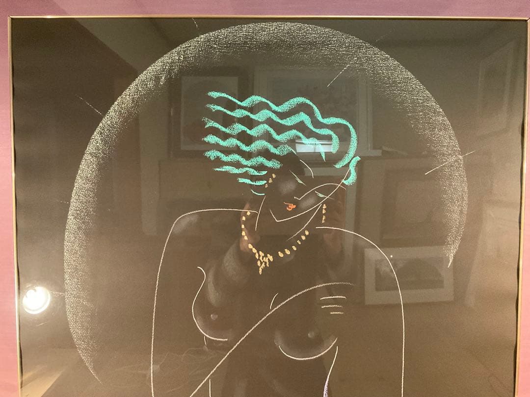 工藤村正　「裸婦」　パステル画　直筆サイン有り